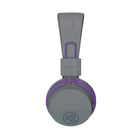 JLAB - JBuddies Studio Wireless On-Ear Kids Headphones - Grey/Purple-Coussinets Cloud Foam Avec Similicuir, Charnière Réglable De Qualité Industrielle, Bandeau Coussiné Avec Similicuir