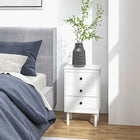 HOMCOM - Tables de nuit avec poignées rondes pour chambre à coucher - blanc - lot de 2-Couleur : Blanc 
