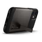 Coque Slim Armor Spigen pour iPhone 12 - Gunmetal-La fonctionnalité n'est pas sacrifiée avec un accès complet à tous les ports et contrôles.