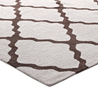 Modway - Marja Treillis marocain Tapis de comédie 8 pi l x 10 pi L - Brun et Gris-Microfibre 100% polyester