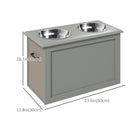 PawHut - Bols surélevés pour chien, distributeur de nourriture pour grands chiens avec rangement - gris-Une gamelle surélevée peut réduire la tension sur le cou, le dos et les articulations des chiens 