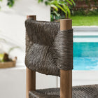 Modway - Parkland Terrasse extérieure Rotin et aluminium Tabourets de bar - Noyer - Ensemble de 2-Glissières de plancher sans marquage