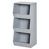 HOMCOM - Armoire de rangement pour enfants avec 3 étagères pour salle de jeux, chambre - gris-Convient pour la chambre d'enfant, le salon, la salle de jeux et la garderie  

