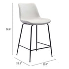 Zuo - Byron Tabouret de comptoir - Blanc-8