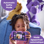 VTech - KidiZoom Camera Pix FX - Violette - Bilingue - Paquet de 4-Cet appareil photo numérique pour enfants est idéal pour permettre aux enfants d’âge préscolaire d’explorer leur créativité; constitue un cadeau captivant pour filles et garçons à l’occasion des Fêtes, des anniversaires, comme récompense scolaire ou simplement pour faire plaisir