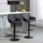 HOMCOM - Tabourets de bar pivotants réglables avec repose-pieds - noir - paquet de 2-Convient pour être placé dans les bars, cuisines et salles à manger hautes 
