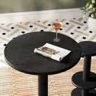 Modway - Neo Rond 31 po Terrasse extérieure Bois Patio Bar Table - Noir-Base de piédestal