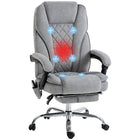 Vinsetto - Chaise de jeu de bureau inclinable avec massage et chauffage - gris-Six points de massage vibrant avec trois modes, trois intensités, minuterie et chauffage lombaire à trois niveaux