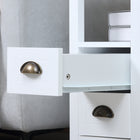 HOMCOM - Table d’appoint mince avec 2 tiroirs et étagère de rangement - blanc-Matériau : MDF 
