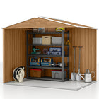 Outsunny - Remise de rangement extérieure 8 pi x 6 pi - brun foncé-Quatre ouvertures de ventilation pour garder l'intérieur frais et aéré
