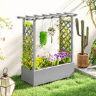 Outsunny - jardinière surélevée avec treillis, toit suspendu et trous de drainage-2 treillis renforcent le support pour les plantes grimpantes

