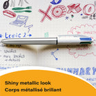 BIC - Stylos à bille à 4-Color Shine - rétractables - 1.0 mm - Paquet de 3-L'encre durable est idéale pour les fournitures artistiques, scolaires ou de bureau