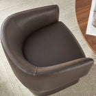 Modway - Verity Barrel Back Cuir végane Chaise à manger - Espresso-Glissières de plancher en plastique