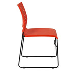 Flash Furniture - Chaise empilable orange de la série HERCULES à base traîneau d'une capacité de 881 lb avec dossier ventilé-Entretoise transversale avant