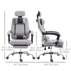 Vinsetto - Chaise de jeu de bureau ergonomique de style exécutif avec soutien lombaire - gris-Inclinaison arrière 90 degrés-130 degrés pour répondre à vos besoins assis ou allongé