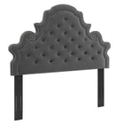 Modway - Diana Touffe Performance Velvet Tête de lit jumelée, Charbon de bois-Rembourrage en mousse dense