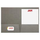JAM PaperMD – Chemises au fini lin à 2 pochettes, gris, 25/paquet-Porte-cartes et pochettes intérieures