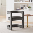 Modway - Winslow Tonneau Performance Velvet Chaise à manger - Storm Grey-Tissu de velours Performance