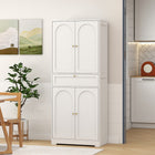 HOMCOM - Armoire de cuisine haute 72,4 po avec portes - blanc-Kits anti-basculement offrant une sécurité supplémentaire contre les renversements accidentels 