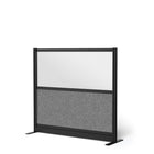 Luxor - Mur modulaire 53 x 48 - Cadre noir large, fenêtre givrée, PET gris frais-Crée une intimité semi-permanente dans les espaces partagés