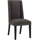 Modway - Baron Tissu Chaise à manger Ensemble de 4 - Brown-Rembourrage en mousse dense pour le confort