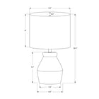 Monarch Specialties - Luminaire - 17 po H Lampe De Table - Crème Céramique - Abat-Jour Ivoire / Crème - Moderne-Avec un cordon transparent de 5 pieds de long, cet éclairage d'appoint polyvalent et de taille idéale peut être placé sur une table d'appoint, un bureau ou une table de chevet