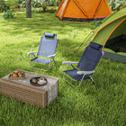 Outsunny - Ensemble de 2 chaises de camping portables, bleu foncé-Se plie lorsqu'elle n'est pas utilisée pour un rangement facile  