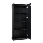 Manhattan Comfort - Hopkins armoire de rangement moderne à 4 étagères 29,61 po - Noir-Style de porte à ouverture à 90° avec charnière de porte européenne à fermeture douce
