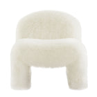 Modway - Mina Fausse fourrure Chaise d’accent - Blanc-8