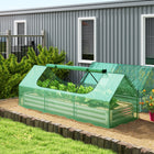 Outsunny - Jardin surélevé 8,6 pi x 3 pi x 1 pi avec mini-serre-La housse en PE garde l'intérieur chaud et protège des rayons UV et de la pluie légère 