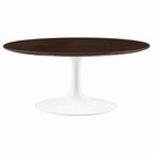 Modway - Lippa Rond de 36 po Bois Table basse - Noyer cerisier blanc-Table basse moderne