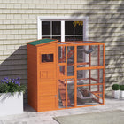 PawHut - Enclos extérieur pour chats 76 po Catio pour 2-3 chats d’intérieur, orange-Montage facile à deux personnes en 1 à 1,5 heure 