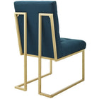 Modway - Privy Acier inoxydable doré Tissu rembourré Chaise d’accent pour salle à manger - Or Azur-Rembourrage en mousse dense