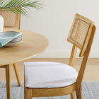 Modway - Caledonia Tissu tapis Chaise à manger Ensemble de 2 - Blanc naturel-Inclut des calottes de pied non marquées