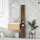 HOMCOM - Armoire de rangement de salle de bain étroite et haute 73 po - grain de bois brun-Sécurisez la surface supérieure avec des bords relevés pour empêcher les objets de tomber 