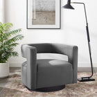 Modway - Spin Coupe Performance Velvet Fauteuil pivotant - Gris-Conception à découpe courbe