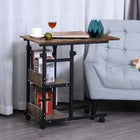 HOMCOM - Bureau debout mobile - 31,5 po L x 15,75 po l x 32,25 po H - marron-Peut servir de table de chevet, table d’appoint pour canapé, mini chariot de bar, jardin mobile, etc. 