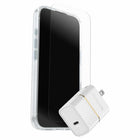 OtterBox - Protection+Power Kit (Symmetry MagSafe a/Glass + Wall Charger 30W White) pour iPhone 17 - Transparent-Étui MagSafe transparent Symmetry