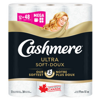 Cashmere - Ultra Doux papier hygiénique à la douceur luxueuse - méga rouleaux - paquet de 12-Luxueusement doux : laissez-vous tenter par le confort moelleux de Cashmere Ultra Doux, notre papier toilette le plus doux pour une expérience luxueuse à chaque fois