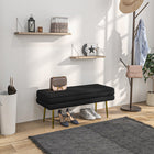 HOMCOM - Banc de rangement pour bout de lit - noir-Le rangement sous le siège garde vos objets bien rangés 