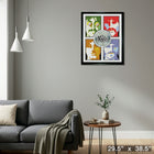 Beatles Pop Art Collage With Platinum LP - Impression encadree - 29" x 38"-Prêt à accrocher - livré entièrement assemblé