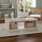Hudson&Canal - Table basse rectangulaire Kellan (119 cm) - Blanc aulne-Finition en blanc aulne aspect bois