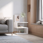 HOMCOM - Table d’appoint carrée - blanc-Peut être utilisé comme table d’appoint, table de lampe, table de présentation décorative ou étagère à livres 