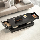 HOMCOM - Table basse à finition brillante avec éclairage LED réglable - noir brillant-Finition brillante sur toute la surface pour une touche haut de gamme