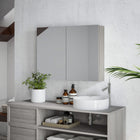 HOMCOM - Armoire à pharmacie murale avec miroir et deux portes - gris-Fabriqué en MDF pour plus de durabilité   