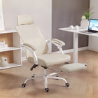 HOMCOM - Fauteuil de bureau ergonomique inclinable - beige-Dossier et appui-tête entièrement en maille pour rester au frais et sans transpiration 