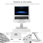 ShoppingAll - Support ergonomique réglable pour ordinateur portable - Argent - Paquet de 4-La conception creuse du panneau en aluminium améliore la circulation de l'air et accélère la dissipation de la chaleur.