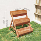 Outsunny - Jardin surélevé à 3 niveaux-Fabriqué en bois massif et stable 
