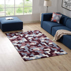 Modway - Andela Mosaïque de blocs imbriqués Tapis de 5 pi l x 8 pi L - Rouge multicolore et bleu clair-Tissage serré à poil bas