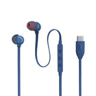 JBL - Tune 310C Écouteurs intra‑auriculaires filaires USB haute résolution - Bleu-Câble plat anti-nœuds
